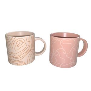 Whitney Kerney Causebox Set of 2 Abstract Coffee Tea Mugs Cups
